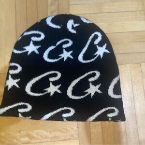Stylish Black and White Graphic Beanie